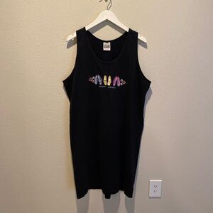 Vintage Aloha Hawaii Tank Dress Pro club heavy weight OSFA 100% cotton Hawaiian